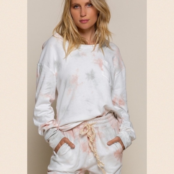 Last one!! Cobblestone Orange Splash Sweatshirt - Picture 1 of 4